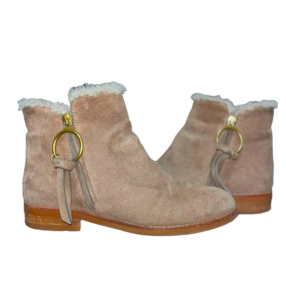 See by Chloe Louise suede Shearling lined Ankle Boots - Picture 1 of 14